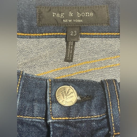 Rag & Bone Straight Vintage Cigarette Broken Bloo Dark wash Jeans size 23 NWT - Picture 3 of 13